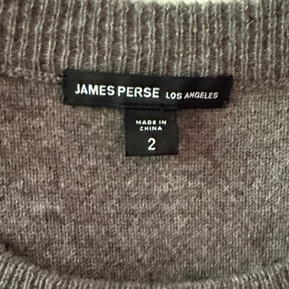 James Perse Light Beige Crew Neck Sweater - Picture 2 of 4